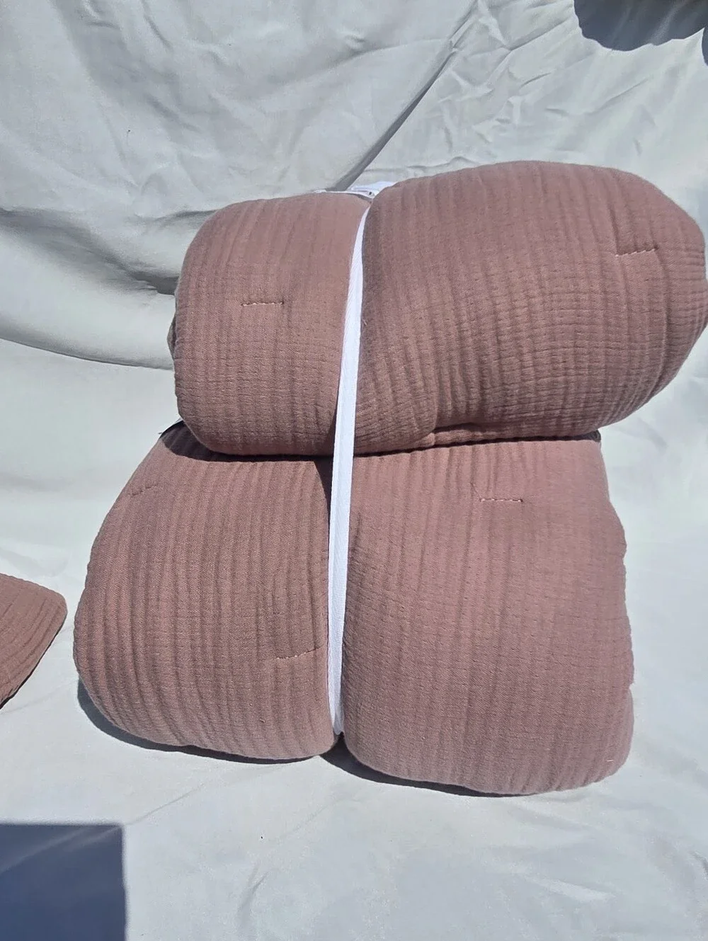 NWT Quince Twin Airy Gauze Dream Quilt Set 1 Sham Fig Organic Cotton